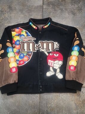 Vintage Y2K JH Design Youth Large 9-10 M&M's Embroidered Nascar Racing Jacket
